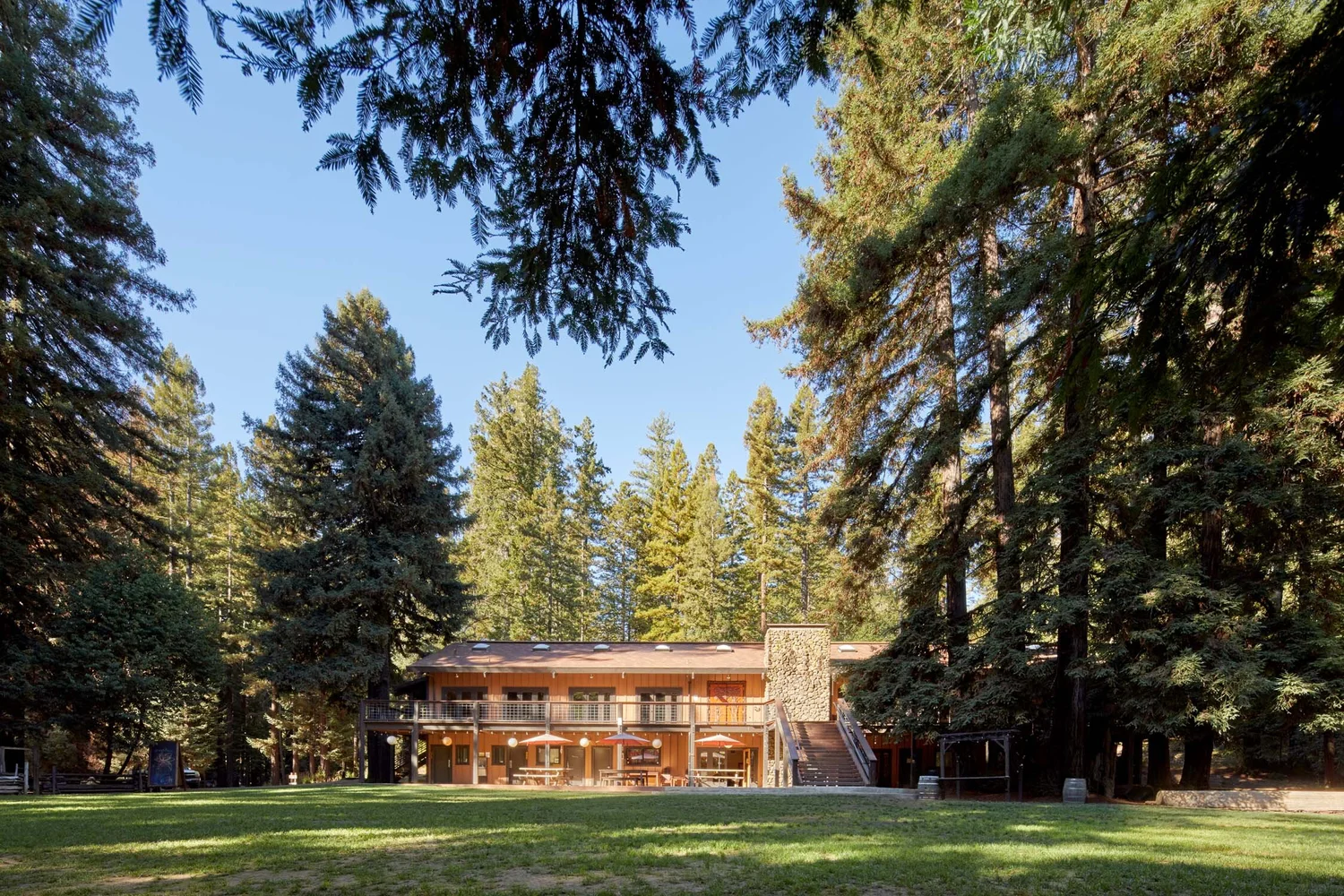 Lodge and lawn at Camp Navarro